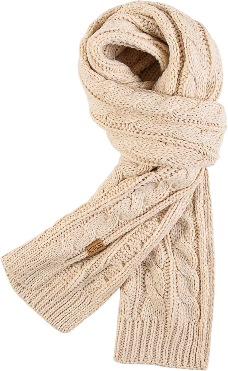 REDESS Women's Big Knit Scarf Winter Warm Long Wrap Cashmere Wool Thick Winter Large Chunky Scarf for Women - Image 1